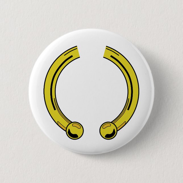 Macaron Rond 5 Cm Faux Gold Piecing (Devant)