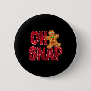 Macaron Rond 5 Cm Faux Sequins Oh Snap Noël Gingerbread Famille