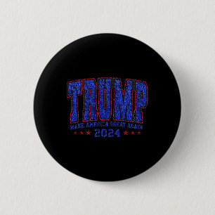Macaron Rond 5 Cm Faux Sequins Trump 2024 Président Make America Tru