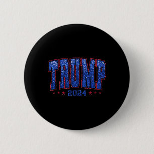 Macaron Rond 5 Cm Faux Sequins Trump 2024 Président Make America Tru