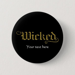 Macaron Rond 5 Cm Faux WICKED Gold Look Halloween Costume festif