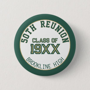 Macaron Rond 5 Cm FAVEUR ! bouton de réunion de classe de 50e annive
