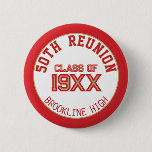 Macaron Rond 5 Cm FAVEUR ! bouton de réunion des 50 ans de la promot