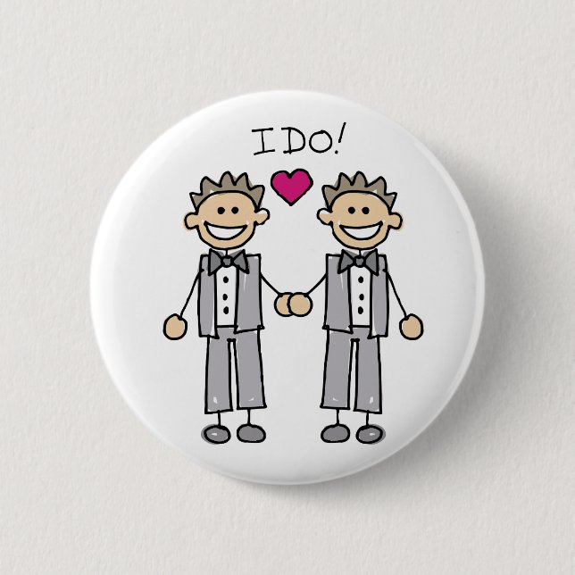 Macaron Rond 5 Cm Faveurs du mariage gay (Devant)