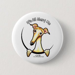 Macaron Rond 5 Cm Fawn Greyhound IAAM