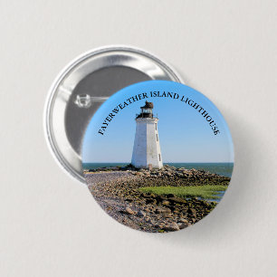 Macaron Rond 5 Cm Fayerweather Island Lighthouse CT Round Pin