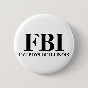 MACARON ROND 5 CM FBI, GARÇONS DE FAT DE L'ILLINOIS