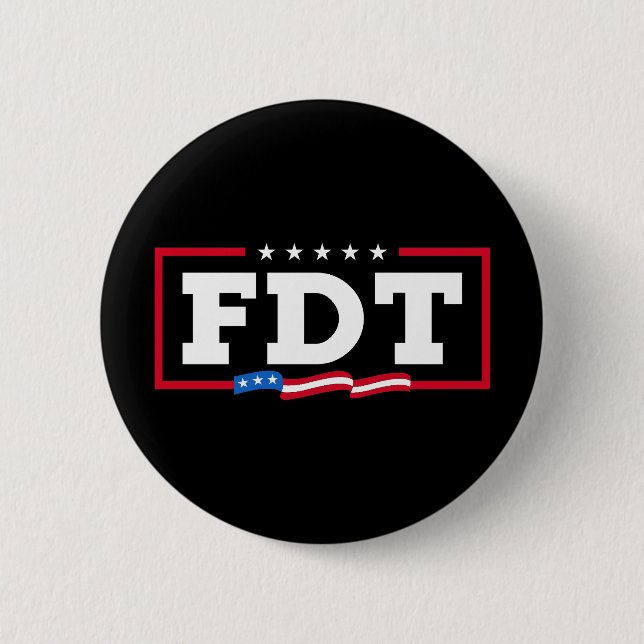 Macaron Rond 5 Cm FDT Amusant anti-Trump No-Trump (Devant)