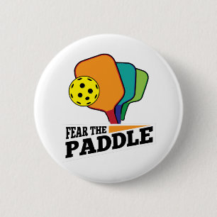 Macaron Rond 5 Cm Fear the Paddle Funny Pickleball Picklballs and Pi