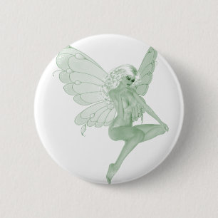 Macaron Rond 5 Cm Fée 1A de vert de signature d'art d'absinthe