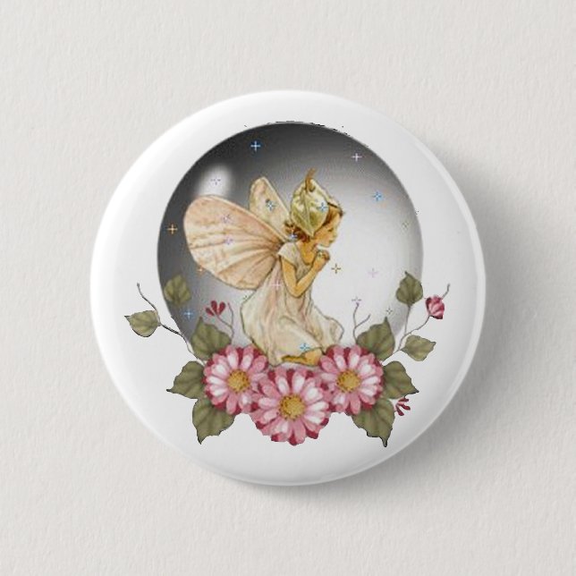 Macaron Rond 5 Cm Fée de bulle (Devant)