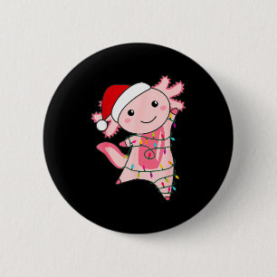 Macaron Rond 5 Cm Fée de Noël Axolotl Lumière de Noël Axolotl