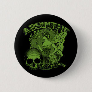 Macaron Rond 5 Cm Fée verte Absinthe Dame