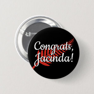 Macaron Rond 5 Cm Félicitations, Jacinda ! Fermeture de texte et de