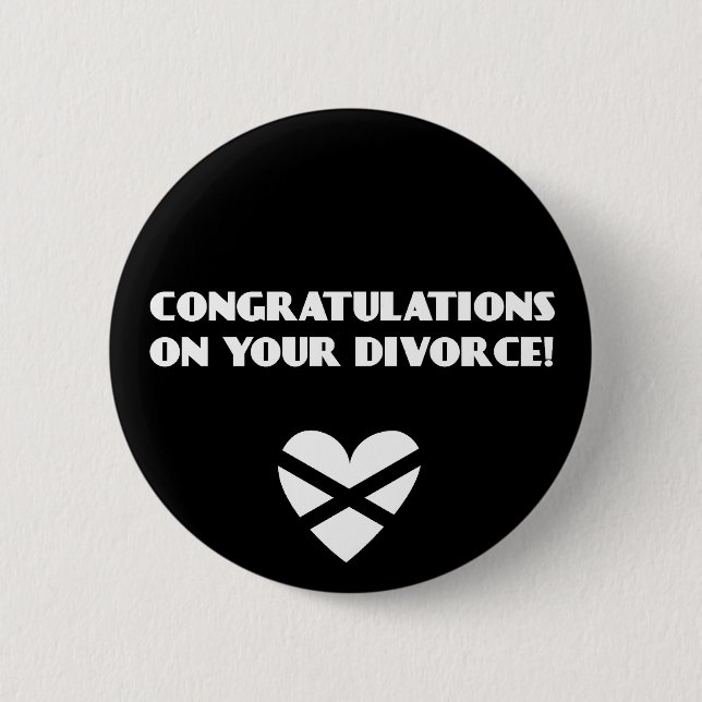 Macaron Rond 5 Cm Félicitations sur votre divorce (Devant)