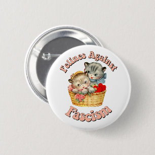 Macaron Rond 5 Cm Felines contre le fascisme