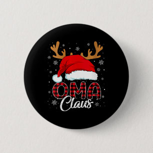 Macaron Rond 5 Cm Femens Oma Claus Santa Hat Reindeer Red Plaid Matc