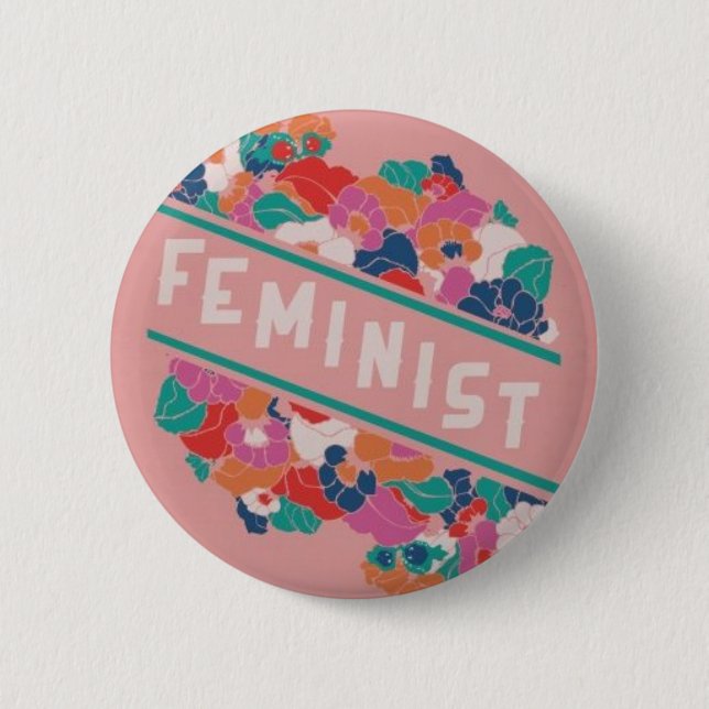 Macaron Rond 5 Cm Féministe (Devant)