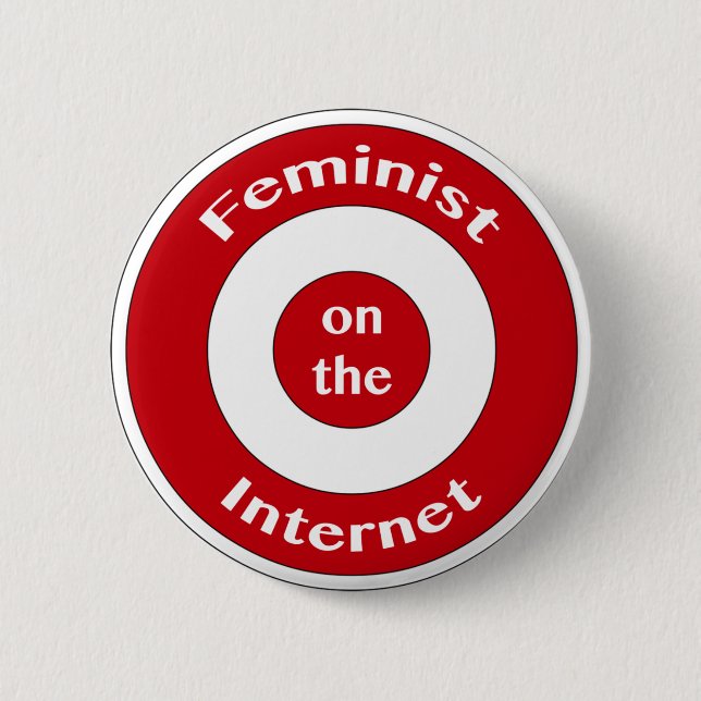 Macaron Rond 5 Cm Féministe sur l'Internet (cible) (Devant)
