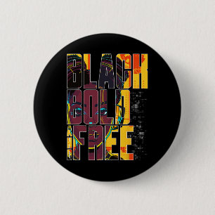 Macaron Rond 5 Cm Femme Afro-Américaine Noire Audacieuse Et Forte Et