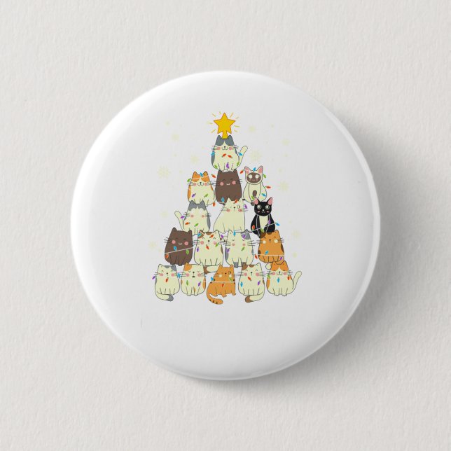 Macaron Rond 5 Cm Femme Amoureuse de l'arbre de Noël Enfant - Amusan (Devant)