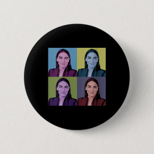 Macaron Rond 5 Cm Femme Aoc Alexandria Ocasio-cortez First Femme P