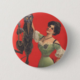 Macaron Rond 5 Cm Femme attrapant Krampus