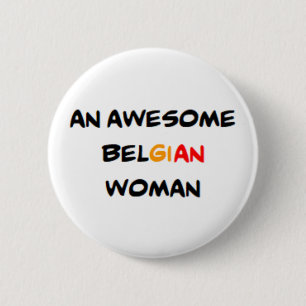 Macaron Rond 5 Cm femme belge, formidable