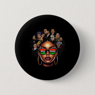 Macaron Rond 5 Cm Femme Black Queen Pride Afro Girl Bhm Black Histo