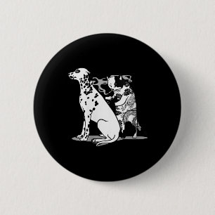 Macaron Rond 5 Cm Femme Chat Et Chien Tatouage Drôle Amateurs De Tat