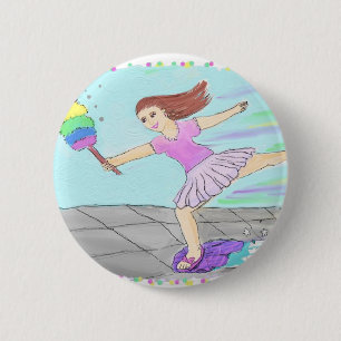 Macaron Rond 5 Cm Femme de ménage mignonne