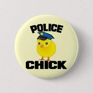 Macaron Rond 5 Cm Femme de police