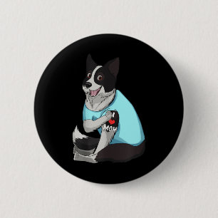 Macaron Rond 5 Cm Femme Drôle Chien Frontière Collie Amour Maman Tat