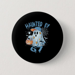 Macaron Rond 5 Cm Femme Hantée 6 7 Six Sept 67 Mème Halloween Cos