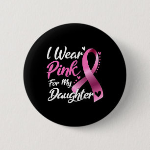 Macaron Rond 5 Cm Femme Je Porte Du Rose Pour Ma Fille Cancer Du Sei