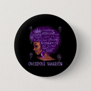 Macaron Rond 5 Cm Femme noire Africaine Overdose Warrior Ribbon P