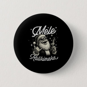 Macaron Rond 5 Cm Femme Rétro Mele Kalikimaka Hawaïen Noël Ta