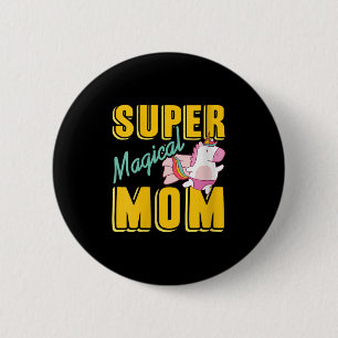 Macaron Rond 5 Cm Femme Super Magique Maman Rainbow Unicorn Héros We