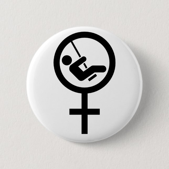 Macaron Rond 5 Cm Femme Swinger (Devant)