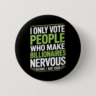 Macaron Rond 5 Cm Femmes Bernie Sanders Et Aoc 2028 Pour Président C