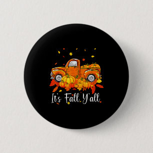 Macaron Rond 5 Cm Femmes C'est l'automne à tous Pumpkin Truck Automn