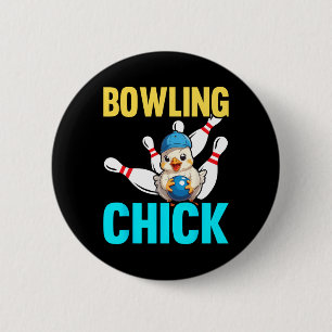 Macaron Rond 5 Cm Femmes de bowling drôles Fille de bowling mignonne