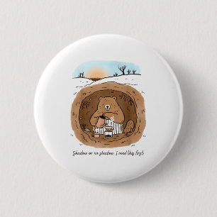 Macaron Rond 5 Cm Femmes de marmotte Maman Jour de la marmotte Café
