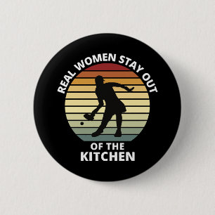 Macaron Rond 5 Cm Femmes de pickleball drôle vintage