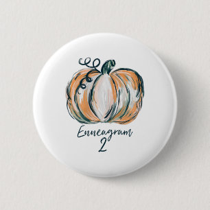 Macaron Rond 5 Cm Femmes Enneagram 2 Aquarelle Citrouille Automne Re