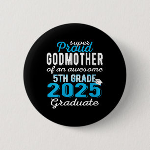Macaron Rond 5 Cm Femmes Fier Godmère De 5E Année Diplômée 2025