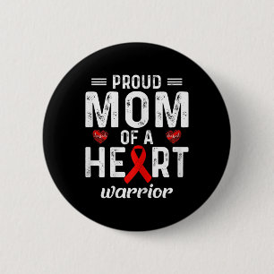 Macaron Rond 5 Cm Femmes Fier Maman D'Un Coeur Guerrier Maladie Card