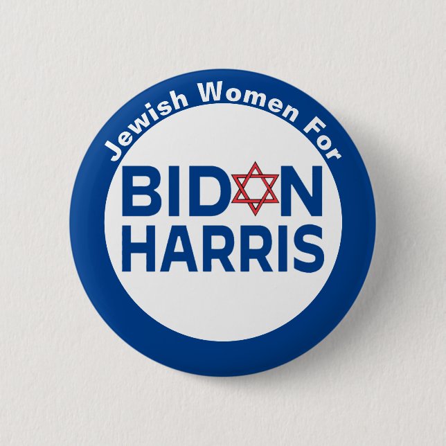 Macaron Rond 5 Cm Femmes juives pour Biden Harris (Devant)