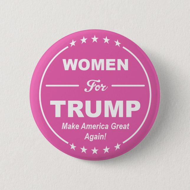 Macaron Rond 5 Cm FEMMES POUR TRUMP ! Patriote rose ! Girl Power ! G (Devant)