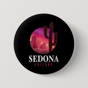 Macaron Rond 5 Cm Femmes Sedona Arizona Cactus Coucher de soleil Dés